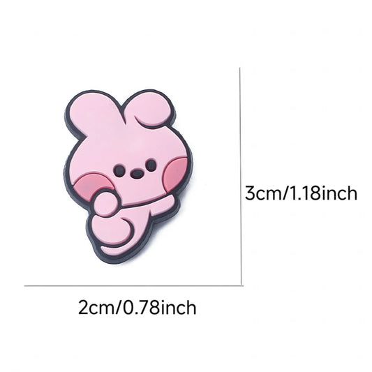23Pcs Hot Toys Cute Cartoon Animal Series PVC Shoe Accessories Suitable For Hole Shoes And Beach Bags Colored Shoe Accessory