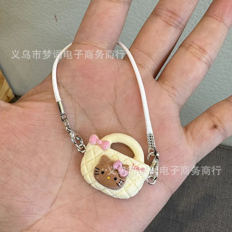 Doll Accessory Shoulder Bags for 17cm Doll Mini DIY Mobile Kittys Cat Bag Keychain Toy Dollhouse Hanging Accessories Dollhouse