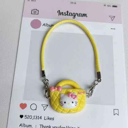 Doll Accessory Shoulder Bags for 17cm Doll Mini DIY Mobile Kittys Cat Bag Keychain Toy Dollhouse Hanging Accessories Dollhouse