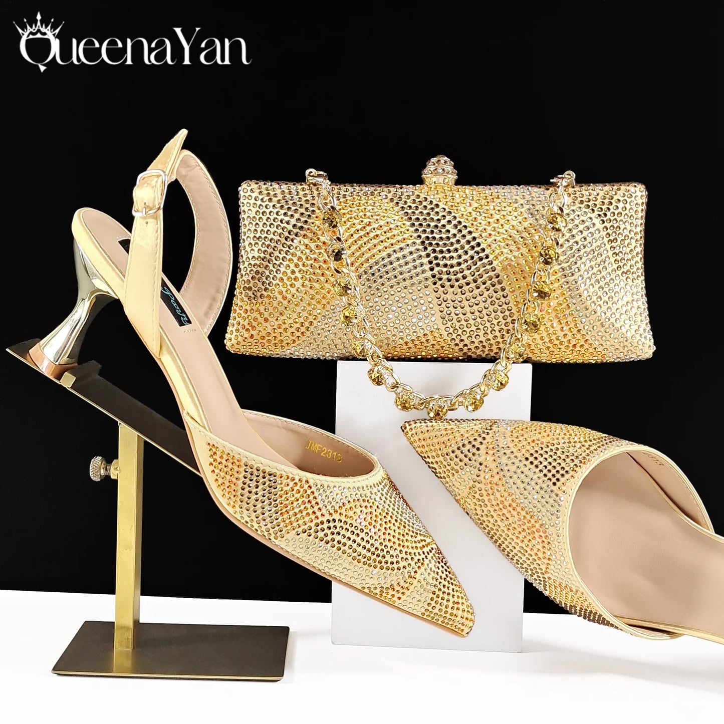 Festive Elegance: Spot Goods Fashionable shoes and bags in Europe and America Office Ladeis Shoes And Bag for Special Occasions