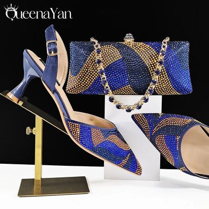 Festive Elegance: Spot Goods Fashionable shoes and bags in Europe and America Office Ladeis Shoes And Bag for Special Occasions
