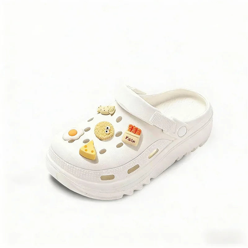 2026 new bag head thick-soled cartoon versatile outer wear non-slip fashion cute hole shoes women's beach summer
