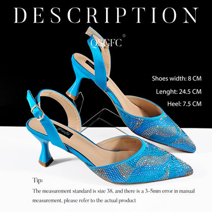 Festive Elegance: Spot Goods Fashionable shoes and bags in Europe and America Office Ladeis Shoes And Bag for Special Occasions