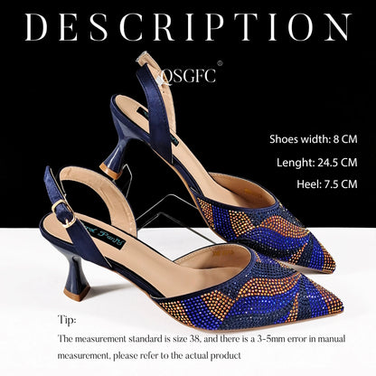 Festive Elegance: Spot Goods Fashionable shoes and bags in Europe and America Office Ladeis Shoes And Bag for Special Occasions