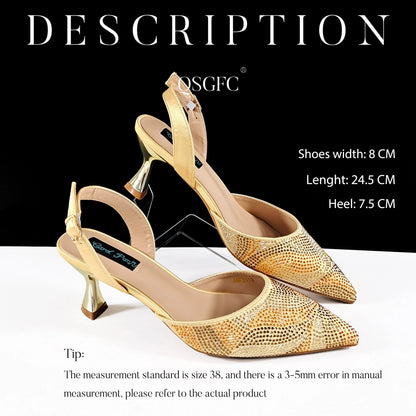 Festive Elegance: Spot Goods Fashionable shoes and bags in Europe and America Office Ladeis Shoes And Bag for Special Occasions