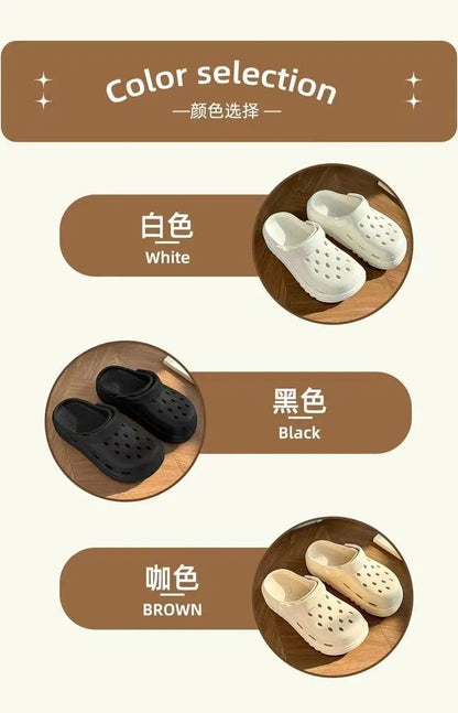 2026 new bag head thick-soled cartoon versatile outer wear non-slip fashion cute hole shoes women's beach summer