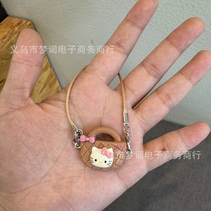 Doll Accessory Shoulder Bags for 17cm Doll Mini DIY Mobile Kittys Cat Bag Keychain Toy Dollhouse Hanging Accessories Dollhouse