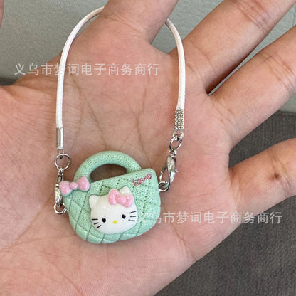 Doll Accessory Shoulder Bags for 17cm Doll Mini DIY Mobile Kittys Cat Bag Keychain Toy Dollhouse Hanging Accessories Dollhouse