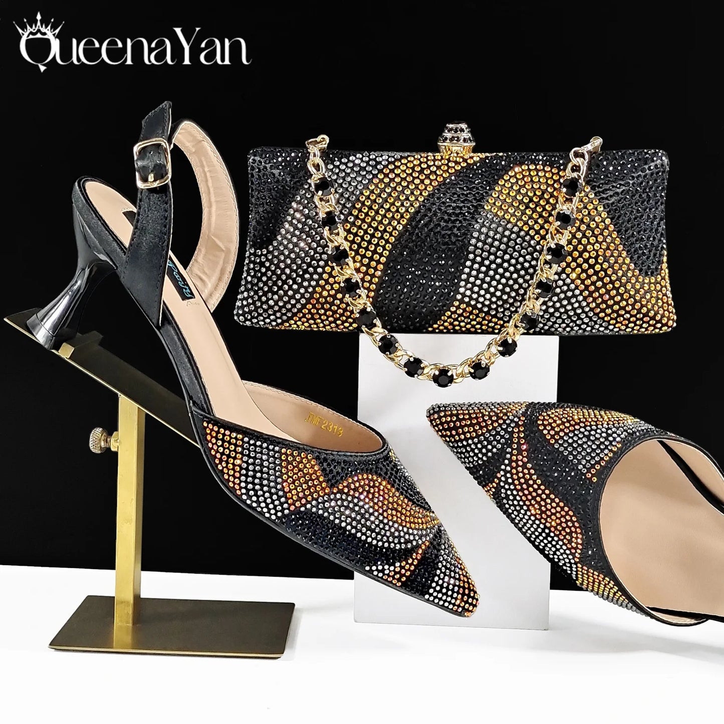 Festive Elegance: Spot Goods Fashionable shoes and bags in Europe and America Office Ladeis Shoes And Bag for Special Occasions