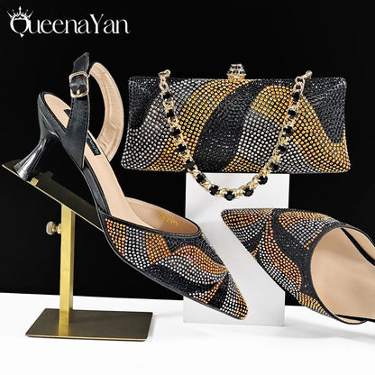 Festive Elegance: Spot Goods Fashionable shoes and bags in Europe and America Office Ladeis Shoes And Bag for Special Occasions