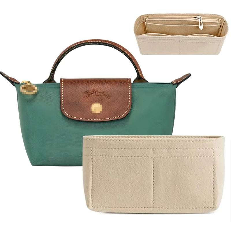 Bag Organizer for Longchamp Small Tote Bag Timid Bags Storage & Finishing Inner Liner Handbags Insert Organizer Fit Mini Size