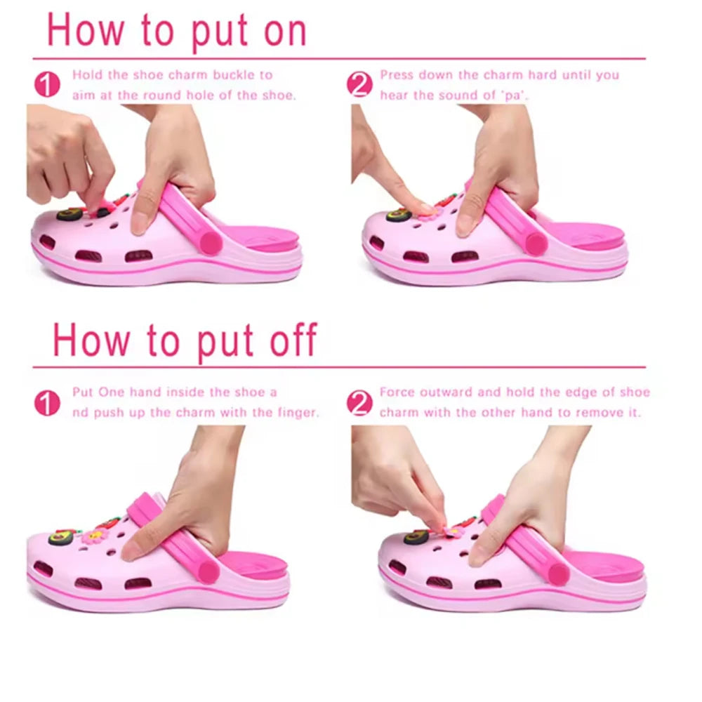15-100pcs Hot sales Cartoon Wacky Simpson Anime Series PVC Shoe Accessories Suitable For Hole Shoes And Beach Bags Accessory