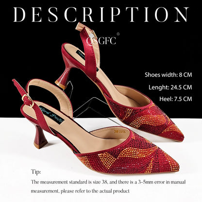 Festive Elegance: Spot Goods Fashionable shoes and bags in Europe and America Office Ladeis Shoes And Bag for Special Occasions