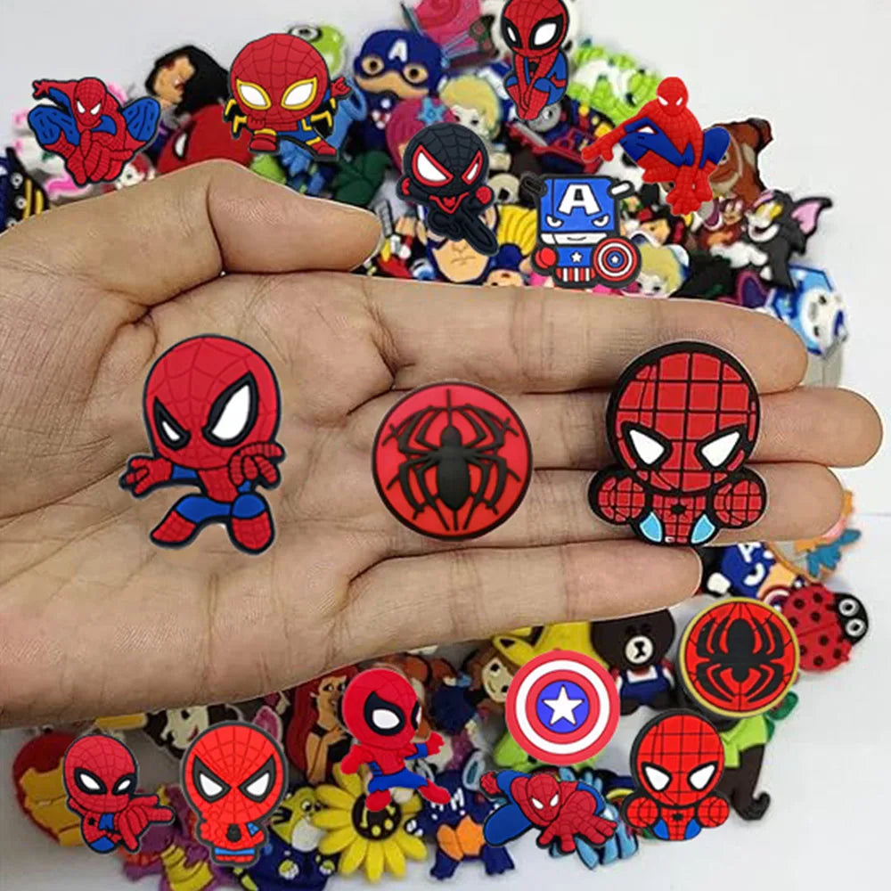Random 10-50Pcs Marvel Series Shoe Charms For Key Chain Sandals Beach Bags, DIY Shoe Decorations Accessories Shoes Pins