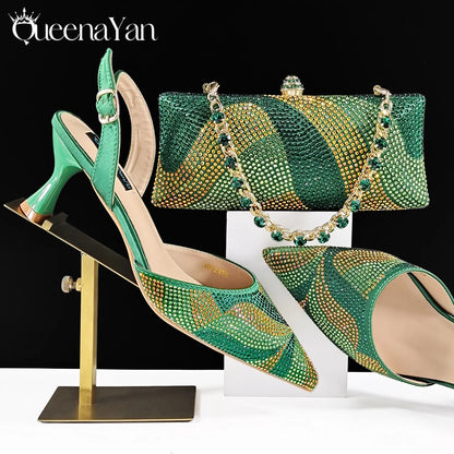 Festive Elegance: Spot Goods Fashionable shoes and bags in Europe and America Office Ladeis Shoes And Bag for Special Occasions