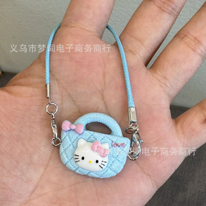 Doll Accessory Shoulder Bags for 17cm Doll Mini DIY Mobile Kittys Cat Bag Keychain Toy Dollhouse Hanging Accessories Dollhouse