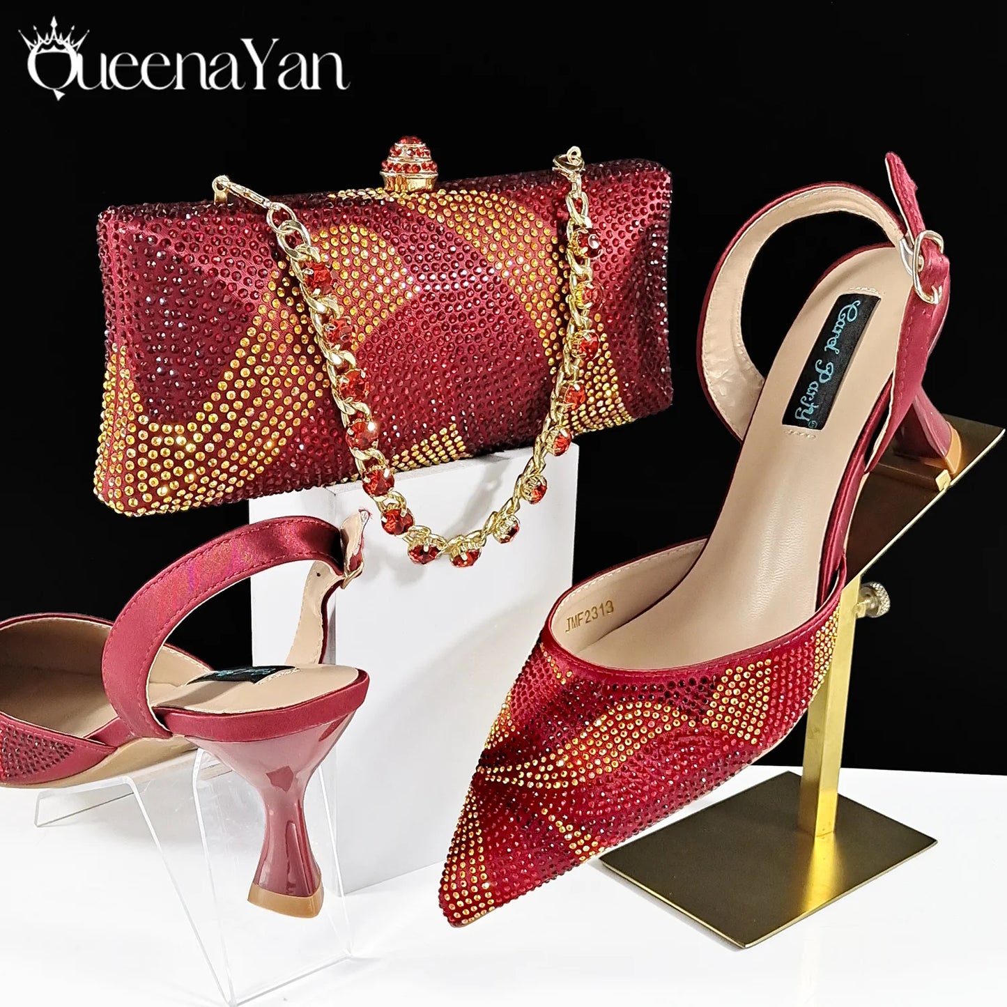 Festive Elegance: Spot Goods Fashionable shoes and bags in Europe and America Office Ladeis Shoes And Bag for Special Occasions