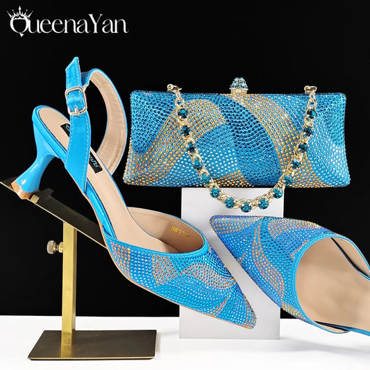 Festive Elegance: Spot Goods Fashionable shoes and bags in Europe and America Office Ladeis Shoes And Bag for Special Occasions