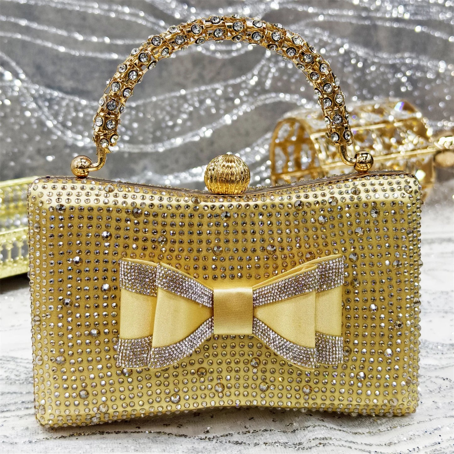 Venus Chan 2025 American Fashion Wonem Shoes And Bags for Party Rhinestone Bow Pointed-Toe Women's High Heels Wedding Shoes