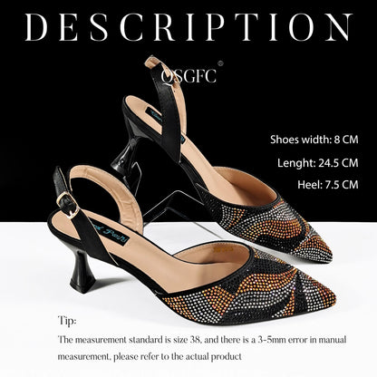 Festive Elegance: Spot Goods Fashionable shoes and bags in Europe and America Office Ladeis Shoes And Bag for Special Occasions