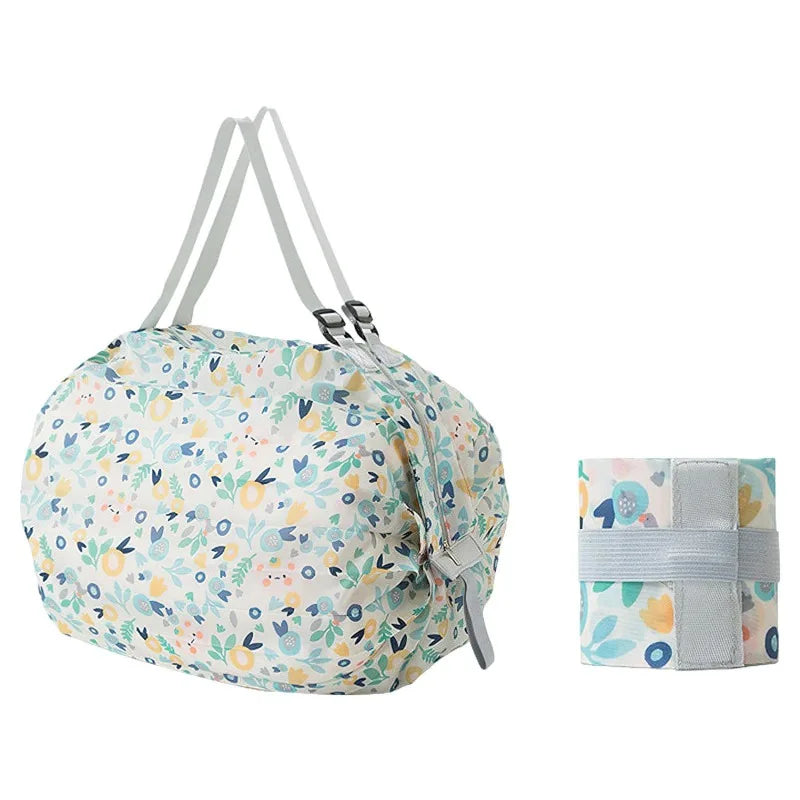 Large Foldable Shopping Bag Reusable Eco Bag Grocery Package Beach Toy Storage Bags Shoulder Cat Lemon Printing Pouch Tote Pouch