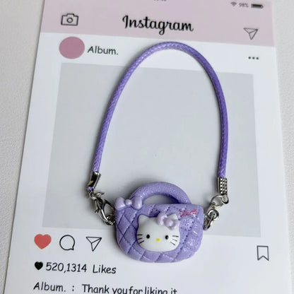 Doll Accessory Shoulder Bags for 17cm Doll Mini DIY Mobile Kittys Cat Bag Keychain Toy Dollhouse Hanging Accessories Dollhouse