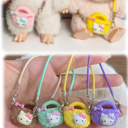 Doll Accessory Shoulder Bags for 17cm Doll Mini DIY Mobile Kittys Cat Bag Keychain Toy Dollhouse Hanging Accessories Dollhouse
