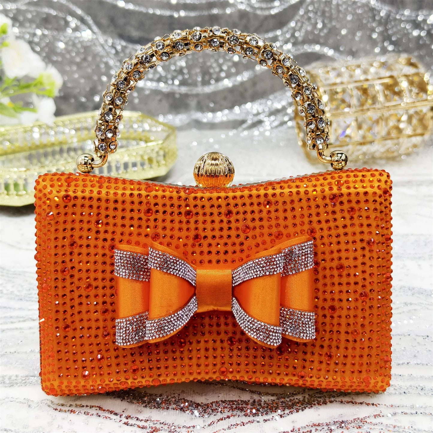 Venus Chan 2025 American Fashion Wonem Shoes And Bags for Party Rhinestone Bow Pointed-Toe Women's High Heels Wedding Shoes
